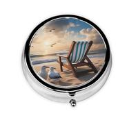 SeasideLeisureBirds Cute Pill Organizer - AM PM Pill Box, Small & Large Travel Pill Case, Unique Custom Design, Iron Plating, Perfect for Purse and On-The-Go