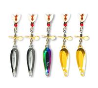 SEASKY 5PCS Bionic Fly Fishing Spoon Bait, Silicone Artificial Flies Fishing Lures Fly Hook Soft Bait & Fish Attractant Fly Fishing Hook for Saltwater Freshwater with Sharpened Hook