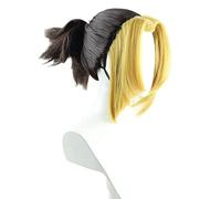 Season 2 Anime Makio Cosplay Wig Yellow Black Short Ponytail Hair halloween party Costume Wig + Wig Cap