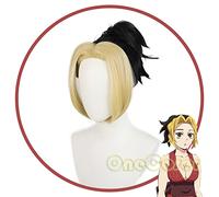 Season 2 Anime Makio Cosplay Wig Yellow Black Short Ponytail Hair Heat Resistant Fiber Hair + Wig Cap Girls