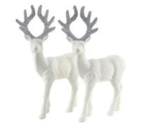 Season 2 Season Reindeer Christmas Decoration - 8.5" H White Standing Deer Ornaments & Figurines for Indoor Holiday Décor