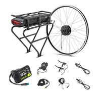 Season 26/28/ 700C Inch E-Bike Conversion Kit 36V250W front motor with 36V15.6Ah Hailong Plus Battery/ 36V13Ah Rear Carrier Battery with charger, integrated controller