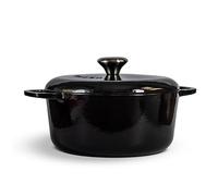 Season Cast Iron Casserole Dish with Lid, BlackBerry - 24cm / 4.3L - Solid Cast Iron Pot for Bread Making, Stews, Roasts and Gentle Oven Cooking - Bringing Steady Heat to Everyday Home Cooking
