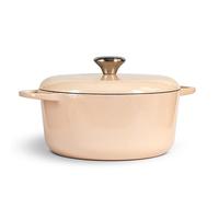 Season Cast Iron Casserole Dish with Lid, Toasted Oat- 24cm / 4.3L - Solid Cast Iron Pot for Bread Making, Stews, Roasts and Gentle Oven Cooking - Bringing Steady Heat to Everyday Home Cooking