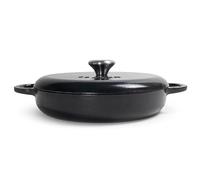 Season Cast Iron Shallow Casserole Dish with Lid, BlackBerry - 30cm / 3.5L - Oven-Safe Cast Iron Pot for Casseroles, Stews, Bread Making and One-Pot Meals - Designed for Gentle, Even Cooking