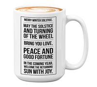 Season Coffee Mug - Merry Winter Solstice - Winter Cold Snow Weather Climate December January February Earth Sun Sky Celestial Equator Sphere 15 Oz