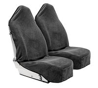 Season Guard Antimicrobial Machine Washable Waterproof Towel Auto Seat Cover with Pocket; 3 Strap Mount System + Non-Slip Grip for Active Lifestyle, Yoga, Workout, Swimming for Car Truck SUV, 2pc kit