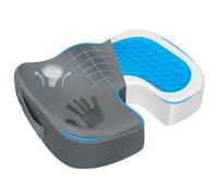 Season Guard Gel Seat Cushion - Office Chair Cushion - Non-Slip Gel Memory Foam Coccyx Cushion for Tailbone Pain - Desk Chair Car Seat Cushion Driving - Sciatica Back Pain Relief, Mesh, Grey