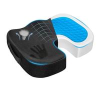 Season Guard Tailbone Pain Relief Office Chair Seat Cushion, Memory Foam Gel Seat Cushion for Sciatica Pain Relief with Washable Cover, Butt Cushion for Long Sitting, Mesh, Black