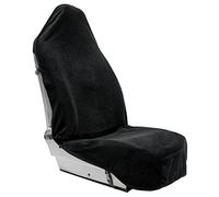 Season Guard Terry Cloth Sweat Towel Seat Cover; Carseat Towel Protector; Great for Gym Workout; Waterproof; Universal Fit for Car SUV Van Truck; EZ fit; Non Slip Grip; Machine Washable; 1pc Black