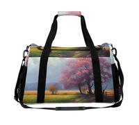 Season Landscape Bag，Adjustable Shoulder Straps, Double Zippers ， Tote Bag with Large Capacity And Multi-functions, Travel Bag for Women, Travel, Gym, Weekend.
