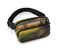 Season Landscape Fanny Pack Waterproof External Pocket Portable Waist Pack Outdoor Adjustable Strap Lightweight Waist Bag for Workout Traveling Casual Running Hiking Cycling