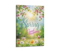 Season Posters Spring Good Morning Blossoms.jpg Poster Modern Wall Art Canvas Aesthetic Decoration Painting 08x12inch(20x30cm) Frame-style