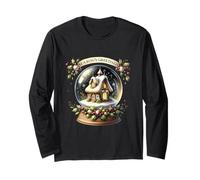 Season’s Greetings Cozy Winter Cottage Snow Globe Long Sleeve T-Shirt