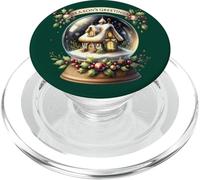 Season’s Greetings Cozy Winter Cottage Snow Globe PopSockets PopGrip for MagSafe