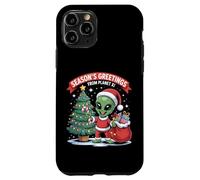Season’s Greetings Planet Funny Alien Santa Sci-Fi Case for iPhone 11 Pro