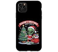 Season’s Greetings Planet Funny Alien Santa Sci-Fi Case for iPhone 11 Pro Max