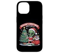 Season’s Greetings Planet Funny Alien Santa Sci-Fi Case for iPhone 14