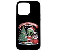 Season’s Greetings Planet Funny Alien Santa Sci-Fi Case for iPhone 15 Pro Max
