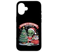 Season’s Greetings Planet Funny Alien Santa Sci-Fi Case for iPhone 16