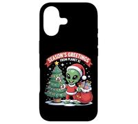 Season’s Greetings Planet Funny Alien Santa Sci-Fi Case for iPhone 17