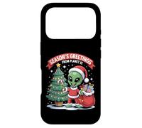 Season’s Greetings Planet Funny Alien Santa Sci-Fi Case for iPhone 17 Pro