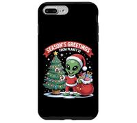 Season’s Greetings Planet Funny Alien Santa Sci-Fi Case for iPhone 7 Plus/8 Plus