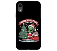 Season’s Greetings Planet Funny Alien Santa Sci-Fi Case for iPhone XR