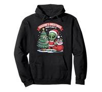 Season’s Greetings Planet Funny Alien Santa Sci-Fi Pullover Hoodie