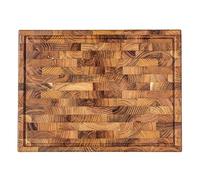 Season Teak End Grain Chopping Board - Medium - Wooden Butcher’s Block for Everyday Prep, Gentle On Knives and Built for Long-Lasting Use - Solid Teak Wood Board for Cutting, Carving and Serving