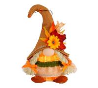 Seasonal Autumn Figure Desktop Ornaments For Bookshelf Garden Table Shelves Mantel Patio Nights | Plush Gnome | LED Lighted Plush Gnome For Thanksgiving,