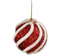 Seasonal Bubble Hanging Ornament for Holiday Decorating with Red and Alternative White Themes, Suitable for Christmas Trees, Window Displays, and Various Festive Settings (J)