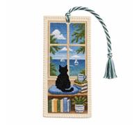 Seasonal Cat Needlepoint Bookmark Kit DIY Cross Stitch