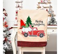 Seasonal Chair Covers for Christmas Gatherings Featuring Bright and Festive Santa Designs (A)