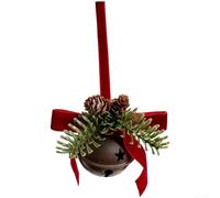 Seasonal Christmas Bell Bow Pinecone Berry Wreath Hanging Ornament Decor With Elegant Bow And Vine Details For Tree And Car(Style G)