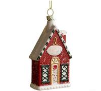 Seasonal Christmas Ornament Set Featuring Hand Painted PVC House Drum Garland Van Truck and Mailbox Decorations (House)