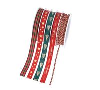 Seasonal Christmas Ribbon Set Giftbox Wrapping Ribbon Festival Home Decors Christmas Wreath Crafting Party Supply Decorative