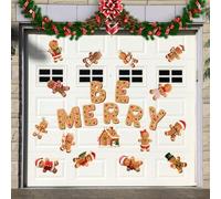 Seasonal Christmas Stickers for Garage Doors and Windows with MERRY AND BRIGHT Lettering and Colorful Bulbs Featuring Dot Glue for Secure Attachment and Clean Removal (2)
