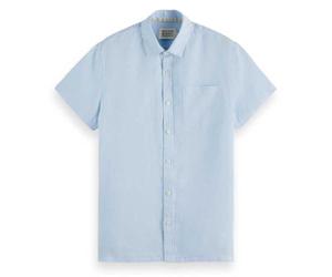 Seasonal Core Short-Sleeved Regular Fit Linen Shirt, Shirting Blue 420, S