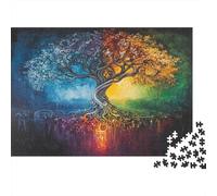 Seasonal Cosmic Tree Jigsaw Puzzles Puzzles for Adults Kids. 1000 Pieces Colorful Roots Great Gifts Challenge Toy Educational Game Home Decoration for Educational Games Gifts 1000pcs (75x50cm)