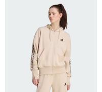 Seasonal Essentials Animal Print 3-Stripes Full-Zip Hooded Track Top
