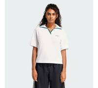 adidas Women's Seasonal Essentials Colorpop Polo with Embroidered Graphic, White/Collegiate Green, XL