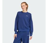 adidas Women's Seasonal Essentials Colorpop Sweatshirt with Embroidered Graphic, dark blue/white, XXS