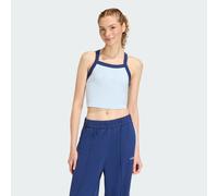 Adidas Women's Seasonal Essentials Colorpop Tank – Embroidered Graphic – Crystal Sky/White XL