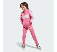 Adidas Seasonal Essentials Tiberio 3 Stripes Tricot Tracksuit Pink 6-7 Years Boys,Girls
