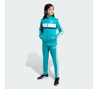 adidas Unisex Kids SEASONAL ESSENTIALS TIBERIO 3 STRIPES TRICOT TRACKSUIT, Pure Teal/Aurora Ivy/White, 7-8 Years
