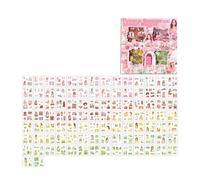 Seasonal Flower PET Sticker Aesthetic Sticker for Water Bottle Laptop Scrapbook Skateboard Phone Case and Packaging Removable Handmade Scrapbooking