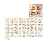 Seasonal Flower PET Sticker Aesthetic Sticker for Water Bottle Laptop Scrapbook Skateboard Phone Case and Packaging Removable Handmade Scrapbooking