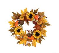 Seasonal For Autumn Door Hanger Decor With Pinecones Maple Leaves And Pumpkin Motifs For Home Event Settings
