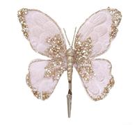 Seasonal For Christmas Tree Decoration Featuring Multicolor Glitter Sequins Flannel Butterfly with Lightweight Build and Ready to Hang Convenience (Shallow pink)